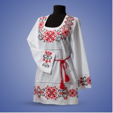 Embroidered tunic "Tenderness" red